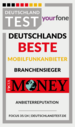 Branchensieger yourfone bei Focus Money