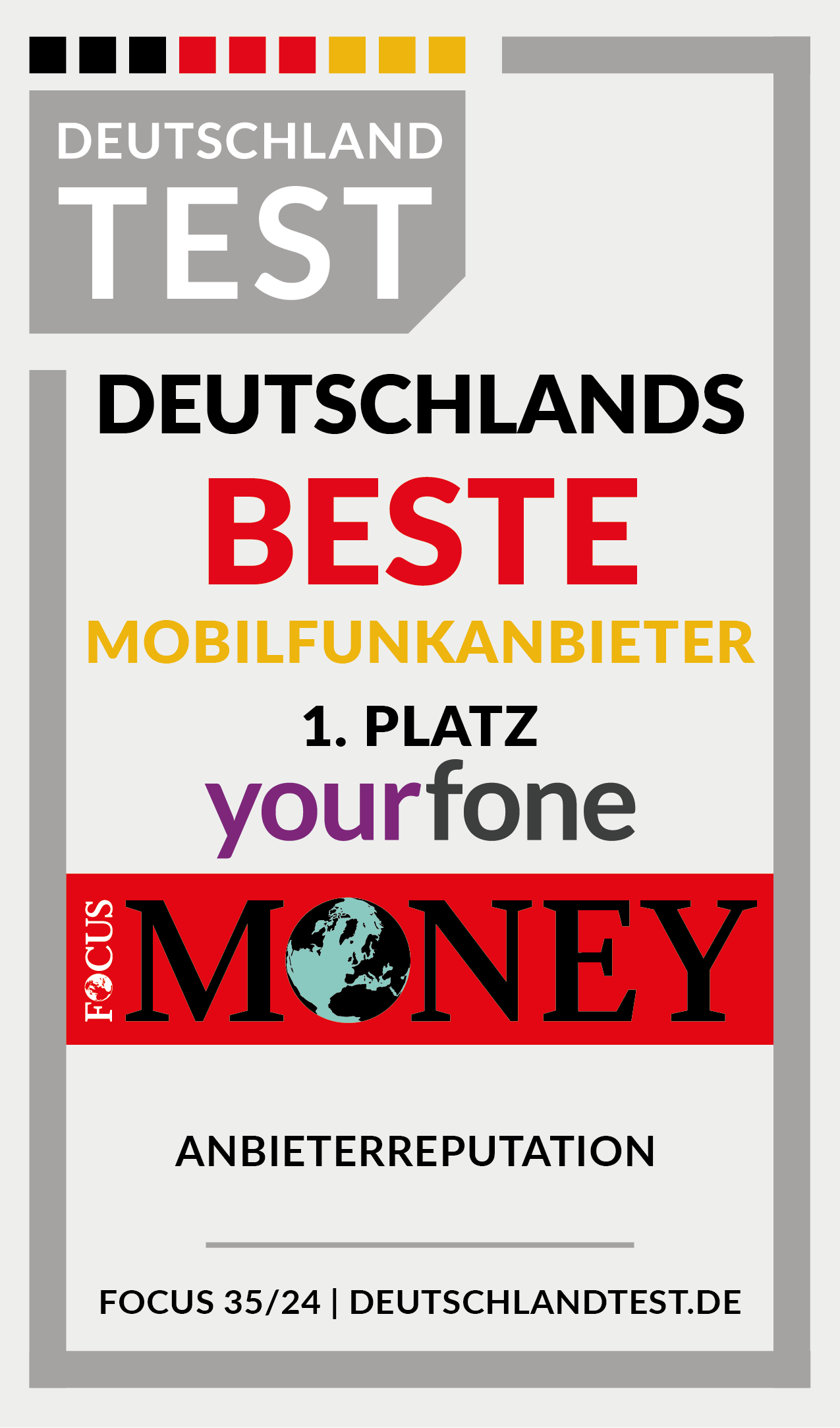 yourfone bester Mobilfunkanbieter bei Focus Money