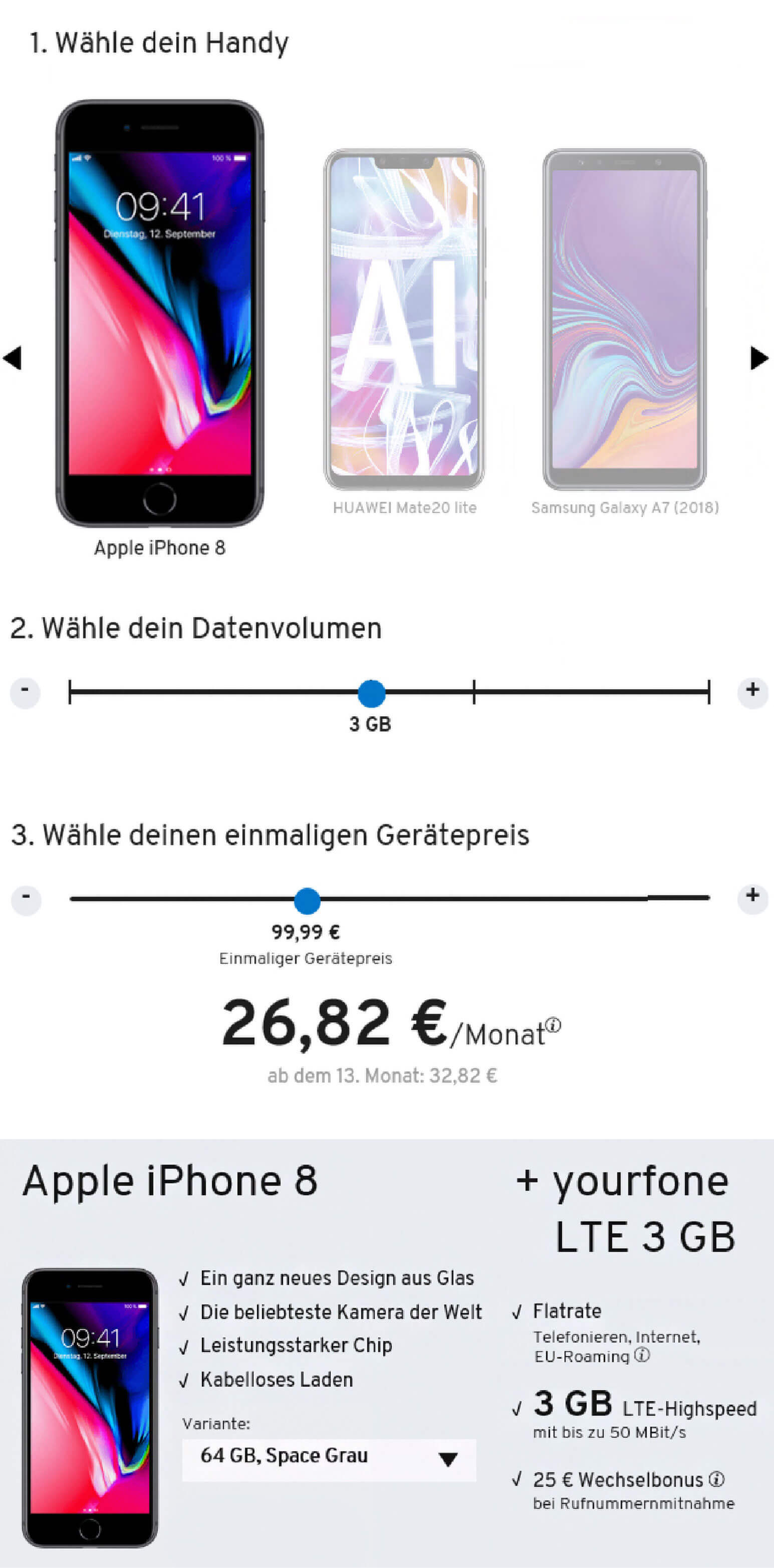 So funktioniert der Handy-Konfigurator von yourfone